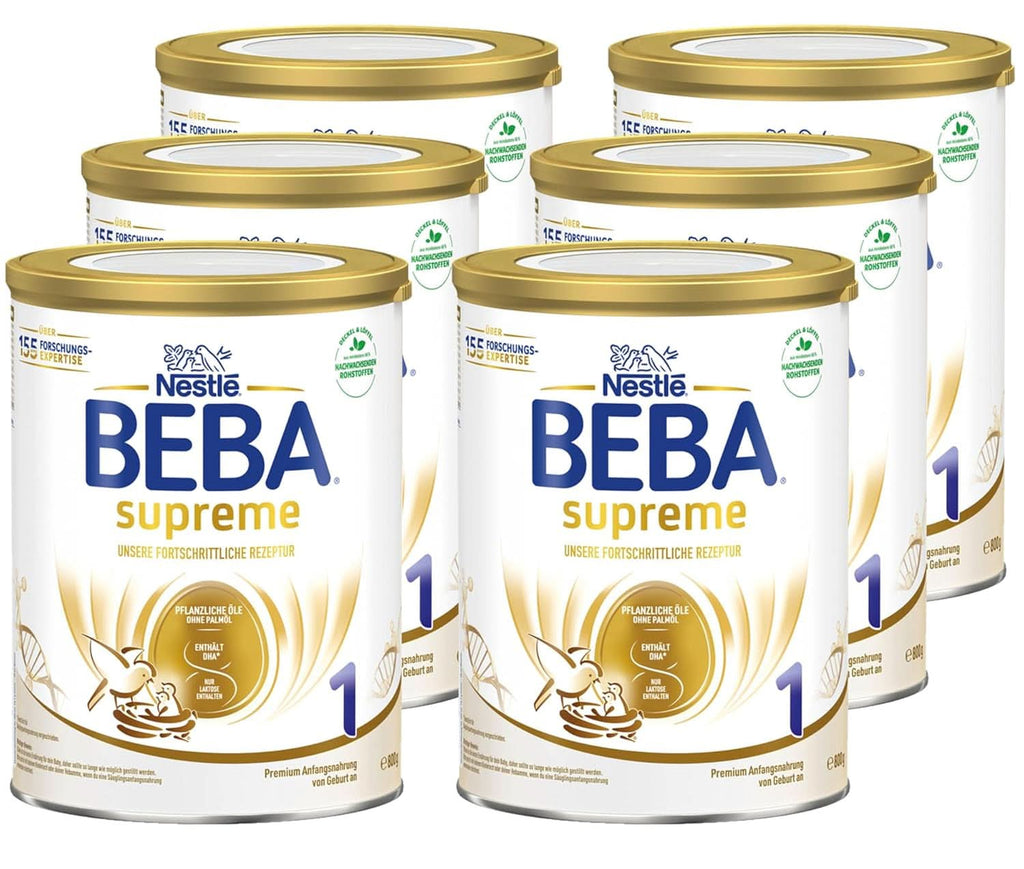 BEBA SUPREME 1 Anfangsmilch Von Geburt An, Babynahrung Mit DHA, Nur Laktose, Ohne Palmöl, 6Er Pack (6 X 800G)