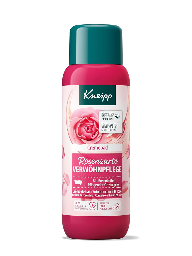 Kneipp, aditiv de baie cu extract de înaltă calitate din flori organice de trandafir și un complex de uleiuri hrănitoare, 400 ml