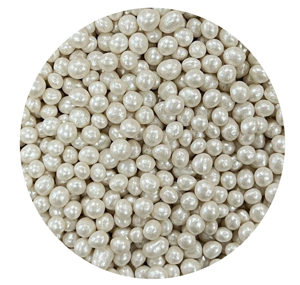 Perle sprinkles alb perlat, orez expandat, 80g - Nati Shop 