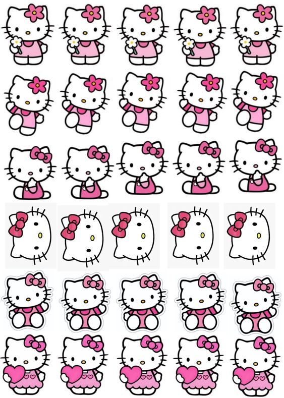 Imagine comestibila, vafa sau icing, format A4, Hello Kitty - Naty Shop 