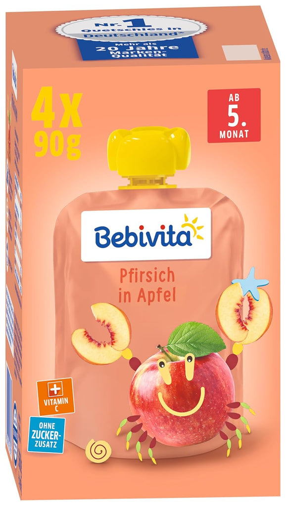 Kids fun fructe și cereale, integrale în mere-banane, pachet de 4 ( 4 X 90 grame )