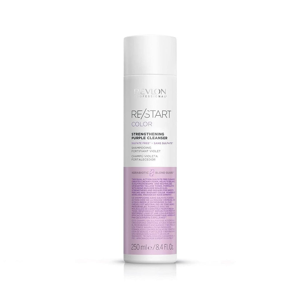 RE/START Purple Cleanser, 250 Ml, Neutralisierendes Shampoo, Neutralisiert Unerwünschte Gelbtöne, Regeneriert Das Haar, Vestärkt Den Farbglanz Und Reduziert Haarbruch